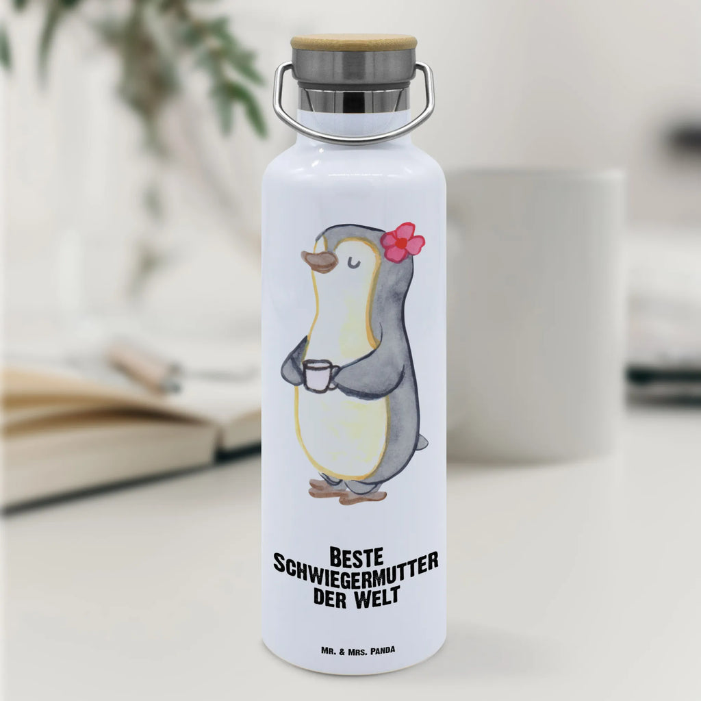 Trinkflasche Pinguin Beste Schwiegermutter der Welt Thermosflasche, Isolierflasche, Edelstahl, Trinkflasche, isoliert, Wamrhaltefunktion, Sportflasche, Flasche zum Sport, Sportlerflasche, für, Dankeschön, Geschenk, Schenken, Geburtstag, Geburtstagsgeschenk, Geschenkidee, Danke, Bedanken, Mitbringsel, Freude machen, Geschenktipp, Schwiegermutter, Schwiegermama, Schwiegereltern, Mama, Mutter, Mutter des Ehepartners, angeheiratet