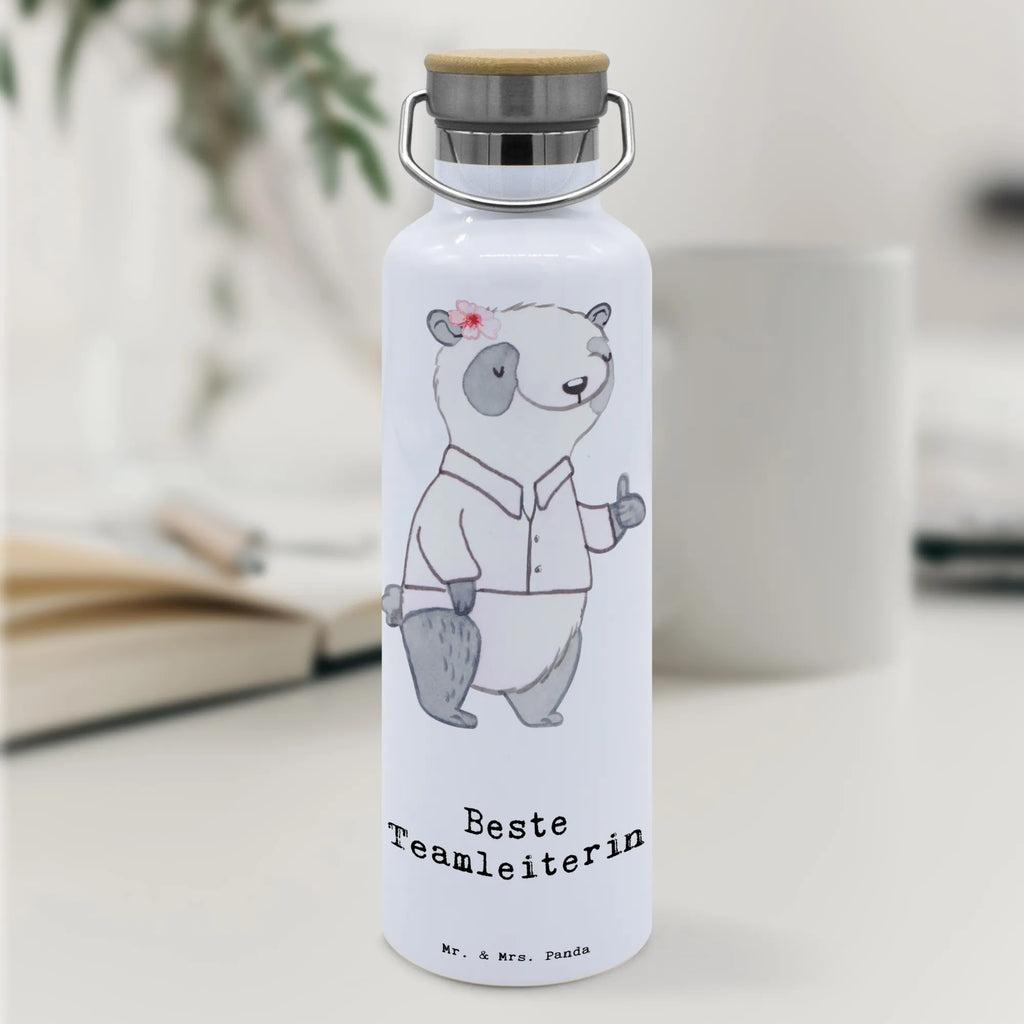 Trinkflasche Panda Beste Teamleiterin Thermosflasche, Isolierflasche, Edelstahl, Trinkflasche, isoliert, Wamrhaltefunktion, Sportflasche, Flasche zum Sport, Sportlerflasche, für, Dankeschön, Geschenk, Schenken, Geburtstag, Geburtstagsgeschenk, Geschenkidee, Danke, Bedanken, Mitbringsel, Freude machen, Geschenktipp, Teamleiterin, Seminarleiterin, Gruppenleiterin, Leiterin, Kollegin, Chefin, Vorgesetzte, Abschied, Abschiedsgeschenk, Ruhestand