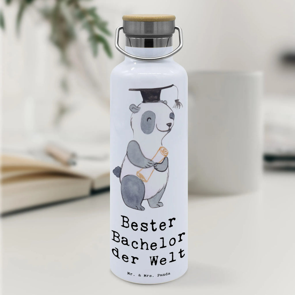 Trinkflasche Panda Bester Bachelor der Welt Thermosflasche, Isolierflasche, Edelstahl, Trinkflasche, isoliert, Wamrhaltefunktion, Sportflasche, Flasche zum Sport, Sportlerflasche, für, Dankeschön, Geschenk, Schenken, Geburtstag, Geburtstagsgeschenk, Geschenkidee, Danke, Bedanken, Mitbringsel, Freude machen, Geschenktipp, Bachelor, Student, Studium, Sohn, Spaß, Musterschüler, lustig, Studienabschluss, witzig, Universität, Abschluss, Alumni, Uni, Studenten, Hochschule