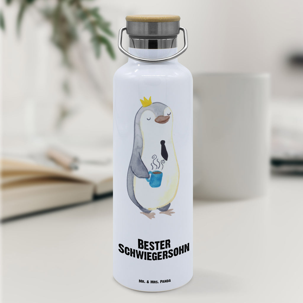 Trinkflasche Pinguin Bester Schwiegersohn Thermosflasche, Isolierflasche, Edelstahl, Trinkflasche, isoliert, Wamrhaltefunktion, Sportflasche, Flasche zum Sport, Sportlerflasche, für, Dankeschön, Geschenk, Schenken, Geburtstag, Geburtstagsgeschenk, Geschenkidee, Danke, Bedanken, Mitbringsel, Freude machen, Geschenktipp, Schwiegersohn, Tochter, Ehefrau des Sohns, Frau, angeheiratet, Hochzeit, Heirat