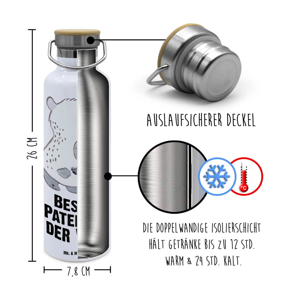 Trinkflasche Panda Bestes Patenkind der Welt Thermosflasche, Isolierflasche, Edelstahl, Trinkflasche, isoliert, Wamrhaltefunktion, Sportflasche, Flasche zum Sport, Sportlerflasche, für, Dankeschön, Geschenk, Schenken, Geburtstag, Geburtstagsgeschenk, Geschenkidee, Danke, Bedanken, Mitbringsel, Freude machen, Geschenktipp, Patenkind, Paten Kind, Pate, Taufe, Taufgeschenk, Patenonkel, Patentante, Tauffeier, Täufling, Nichte, Neffe