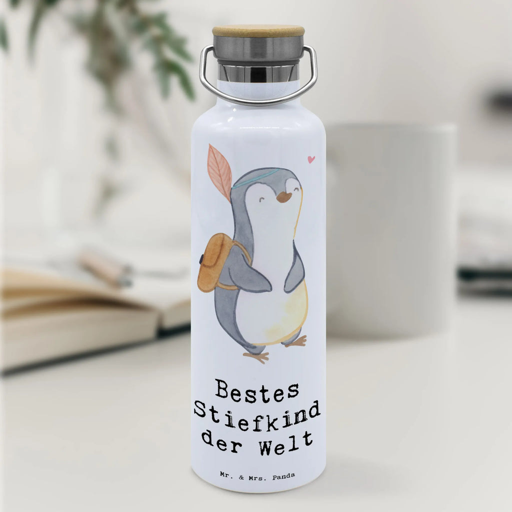 Trinkflasche Pinguin Bestes Stiefkind der Welt Thermosflasche, Isolierflasche, Edelstahl, Trinkflasche, isoliert, Wamrhaltefunktion, Sportflasche, Flasche zum Sport, Sportlerflasche, für, Dankeschön, Geschenk, Schenken, Geburtstag, Geburtstagsgeschenk, Geschenkidee, Danke, Bedanken, Mitbringsel, Freude machen, Geschenktipp, Stiefkind, angeheiratet, Kinder, Kind, Kid, Kids, Kiddy, Bestes, Tochter, Sohn, Nachwuchs, Geburt, Liebling, Taufe