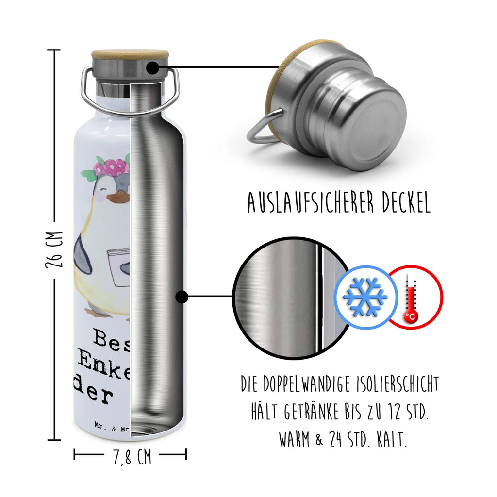 Trinkflasche Pinguin Beste Enkelin der Welt Thermosflasche, Isolierflasche, Edelstahl, Trinkflasche, isoliert, Wamrhaltefunktion, Sportflasche, Flasche zum Sport, Sportlerflasche, für, Dankeschön, Geschenk, Schenken, Geburtstag, Geburtstagsgeschenk, Geschenkidee, Danke, Bedanken, Mitbringsel, Freude machen, Geschenktipp, Enkelin, Enkelkind, Enkeltochter, Oma, Opa, Kind von Tochter, Kind von Sohn, Großtochter, Taufe