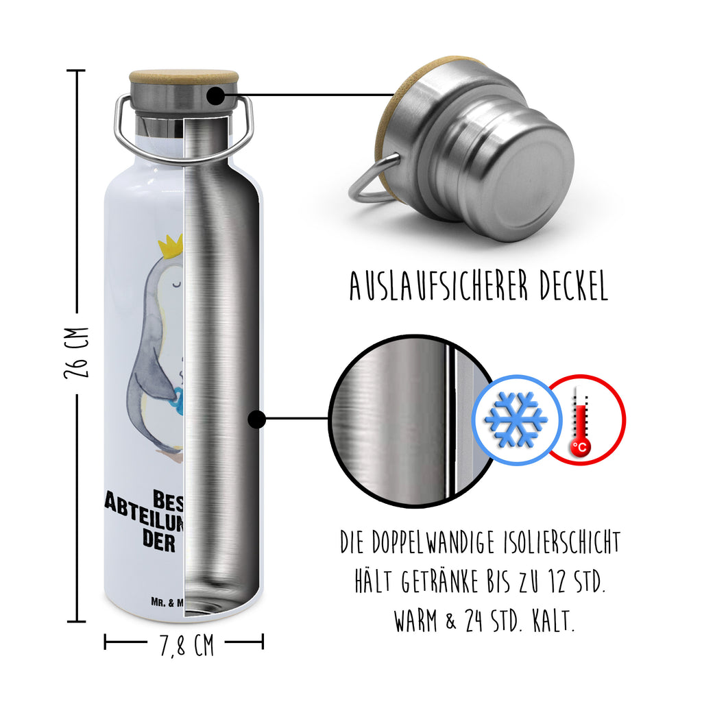 Trinkflasche Pinguin Bester Abteilungsleiter der Welt Thermosflasche, Isolierflasche, Edelstahl, Trinkflasche, isoliert, Wamrhaltefunktion, Sportflasche, Flasche zum Sport, Sportlerflasche, für, Dankeschön, Geschenk, Schenken, Geburtstag, Geburtstagsgeschenk, Geschenkidee, Danke, Bedanken, Mitbringsel, Freude machen, Geschenktipp, Abteilungsleiter, Leiter, Geschäftsführer, Vorgesetzter, Kollege, Arbeit, Büro, Abschiedsgeschenk, Ruhestand, Abschied, Chef