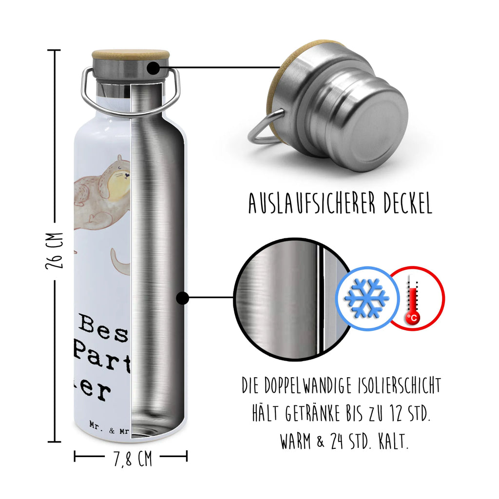 Trinkflasche Otter Bester Partner der Welt Thermosflasche, Isolierflasche, Edelstahl, Trinkflasche, isoliert, Wamrhaltefunktion, Sportflasche, Flasche zum Sport, Sportlerflasche, für, Dankeschön, Geschenk, Schenken, Geburtstag, Geburtstagsgeschenk, Geschenkidee, Danke, Bedanken, Mitbringsel, Freude machen, Geschenktipp, Partner, Ehepartner, Mann, Frau, Ehefrau, Ehemann. Freundin, Freund, Lebensgefährte, Paar, Liebe