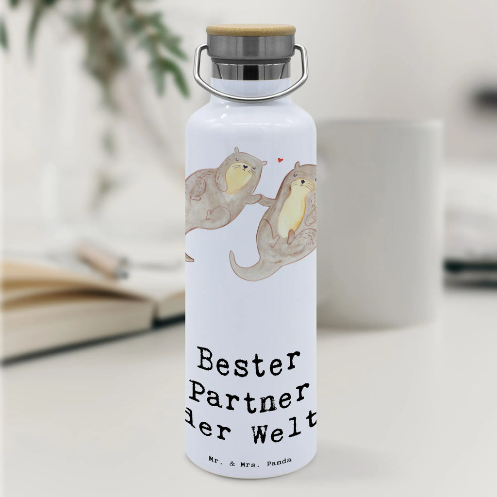 Trinkflasche Otter Bester Partner der Welt Thermosflasche, Isolierflasche, Edelstahl, Trinkflasche, isoliert, Wamrhaltefunktion, Sportflasche, Flasche zum Sport, Sportlerflasche, für, Dankeschön, Geschenk, Schenken, Geburtstag, Geburtstagsgeschenk, Geschenkidee, Danke, Bedanken, Mitbringsel, Freude machen, Geschenktipp, Partner, Ehepartner, Mann, Frau, Ehefrau, Ehemann. Freundin, Freund, Lebensgefährte, Paar, Liebe