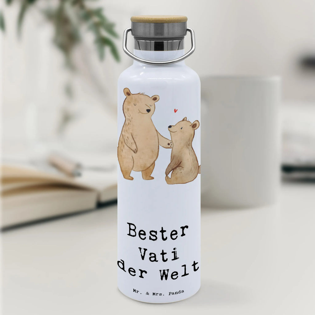 Trinkflasche Bär Bester Vati der Welt Thermosflasche, Isolierflasche, Edelstahl, Trinkflasche, isoliert, Wamrhaltefunktion, Sportflasche, Flasche zum Sport, Sportlerflasche, für, Dankeschön, Geschenk, Schenken, Geburtstag, Geburtstagsgeschenk, Geschenkidee, Danke, Bedanken, Mitbringsel, Freude machen, Geschenktipp, Vater, Papa, Dad, Daddy, Paps, Papi, Vati, Eltern, Geschenk Vater, Mann, Familie, Bester, Kleinigkeit