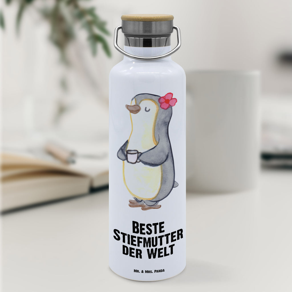 Trinkflasche Pinguin Beste Stiefmutter der Welt Thermosflasche, Isolierflasche, Edelstahl, Trinkflasche, isoliert, Wamrhaltefunktion, Sportflasche, Flasche zum Sport, Sportlerflasche, für, Dankeschön, Geschenk, Schenken, Geburtstag, Geburtstagsgeschenk, Geschenkidee, Danke, Bedanken, Mitbringsel, Freude machen, Geschenktipp, Stiefmutter, Stief Mutter, Stiefmama, Mami, Mutter, Muttertag, Mutti, Mama, Tochter, Sohn, Beste