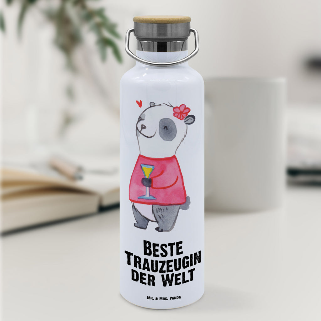 Trinkflasche Panda Beste Trauzeugin der Welt Thermosflasche, Isolierflasche, Edelstahl, Trinkflasche, isoliert, Wamrhaltefunktion, Sportflasche, Flasche zum Sport, Sportlerflasche, für, Dankeschön, Geschenk, Schenken, Geburtstag, Geburtstagsgeschenk, Geschenkidee, Danke, Bedanken, Mitbringsel, Freude machen, Geschenktipp, Trauzeugin, Trauhzeugin, Freundin, Hochzeit, Heirat, JGA, Trauung, Kirche, Standesamt, Braut