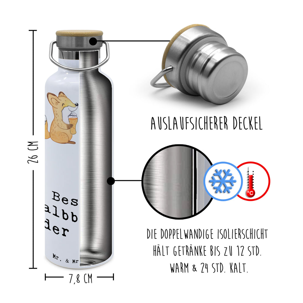 Trinkflasche Fuchs Bester Halbbruder der Welt Thermosflasche, Isolierflasche, Edelstahl, Trinkflasche, isoliert, Wamrhaltefunktion, Sportflasche, Flasche zum Sport, Sportlerflasche, für, Dankeschön, Geschenk, Schenken, Geburtstag, Geburtstagsgeschenk, Geschenkidee, Danke, Bedanken, Mitbringsel, Freude machen, Geschenktipp, Halbbruder, Stiefbruder, Stief, Stiefgeschwister, Bruder, Brudi, Geschwister, Bruderherz, Schwester, Familie, Kleinigkeit, Brother, Bester, Sohn