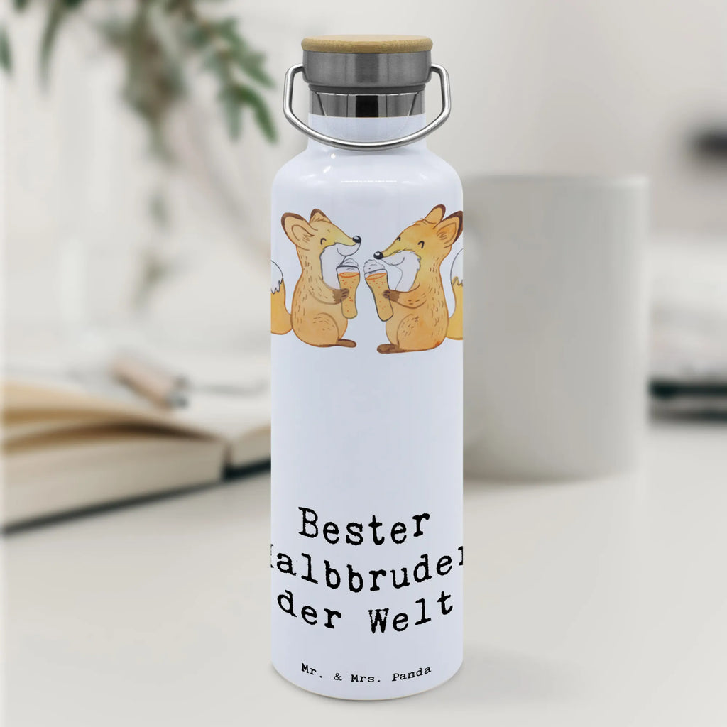 Trinkflasche Fuchs Bester Halbbruder der Welt Thermosflasche, Isolierflasche, Edelstahl, Trinkflasche, isoliert, Wamrhaltefunktion, Sportflasche, Flasche zum Sport, Sportlerflasche, für, Dankeschön, Geschenk, Schenken, Geburtstag, Geburtstagsgeschenk, Geschenkidee, Danke, Bedanken, Mitbringsel, Freude machen, Geschenktipp, Halbbruder, Stiefbruder, Stief, Stiefgeschwister, Bruder, Brudi, Geschwister, Bruderherz, Schwester, Familie, Kleinigkeit, Brother, Bester, Sohn