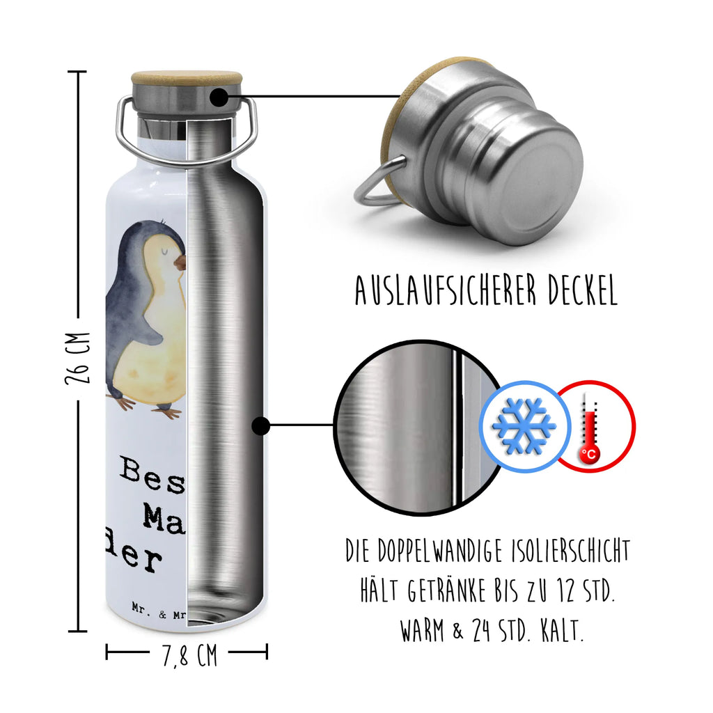 Trinkflasche Pinguin Bester Mann der Welt Thermosflasche, Isolierflasche, Edelstahl, Trinkflasche, isoliert, Wamrhaltefunktion, Sportflasche, Flasche zum Sport, Sportlerflasche, für, Dankeschön, Geschenk, Schenken, Geburtstag, Geburtstagsgeschenk, Geschenkidee, Danke, Bedanken, Mitbringsel, Freude machen, Geschenktipp, Ehemann, Beste, Mann, Partner, Freund, Traummann, Liebling, Ehepartner, Ehe, Gatte, Lebensgefährte, Bräutigam, Kleinigkeit