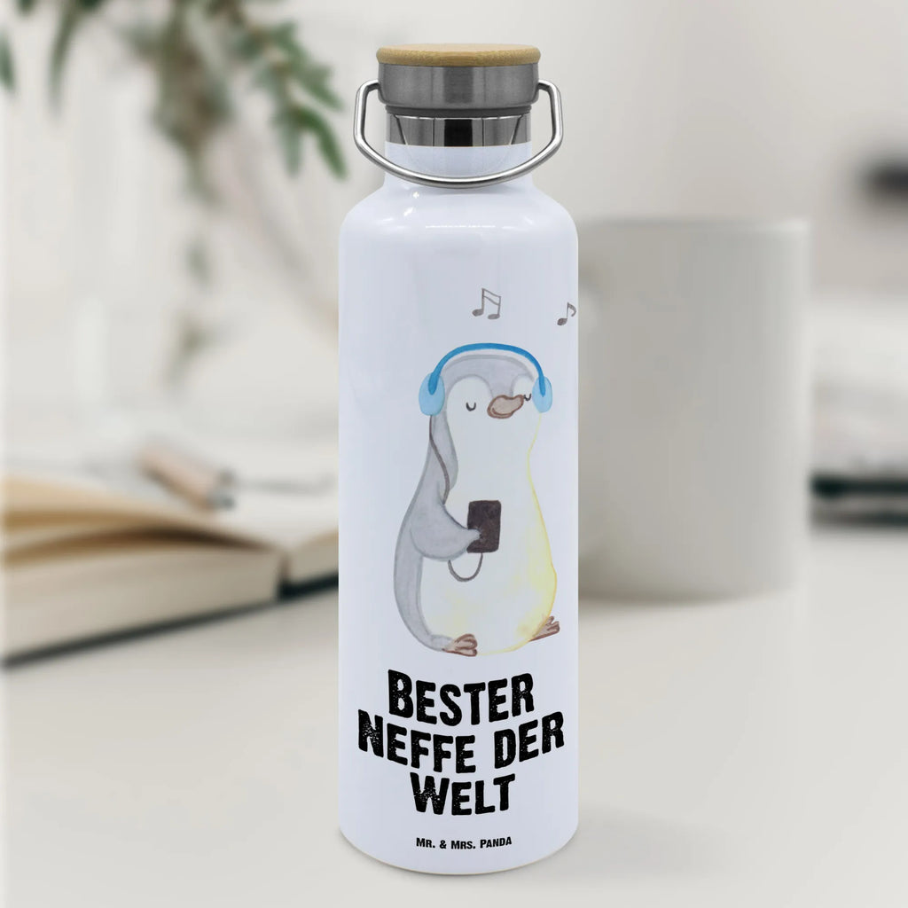 Trinkflasche Pinguin Bester Neffe der Welt Thermosflasche, Isolierflasche, Edelstahl, Trinkflasche, isoliert, Wamrhaltefunktion, Sportflasche, Flasche zum Sport, Sportlerflasche, für, Dankeschön, Geschenk, Schenken, Geburtstag, Geburtstagsgeschenk, Geschenkidee, Danke, Bedanken, Mitbringsel, Freude machen, Geschenktipp, Neffe, Onkel, Tante, Patentante, Patentonkel, Patenkind, Taufe, Sohn der Schwester, Sohn des Bruders, Bester