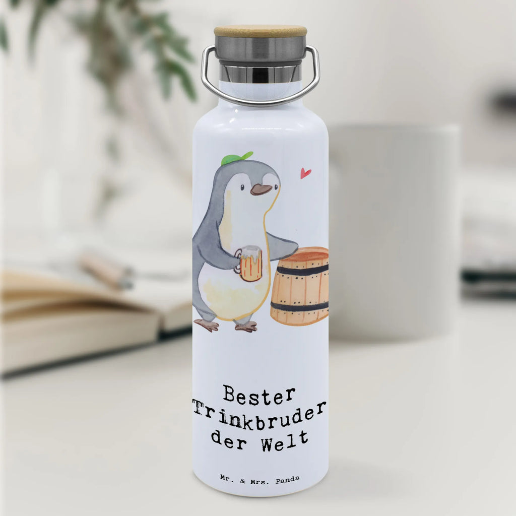 Trinkflasche Pinguin Bester Trinkbruder der Welt Thermosflasche, Isolierflasche, Edelstahl, Trinkflasche, isoliert, Wamrhaltefunktion, Sportflasche, Flasche zum Sport, Sportlerflasche, für, Dankeschön, Geschenk, Schenken, Geburtstag, Geburtstagsgeschenk, Geschenkidee, Danke, Bedanken, Mitbringsel, Freude machen, Geschenktipp, Trinkbruder, Trinkkumpel, Kumpel, Saufkumpane, Kumpane, Trinken, Party, Kleinigkeit