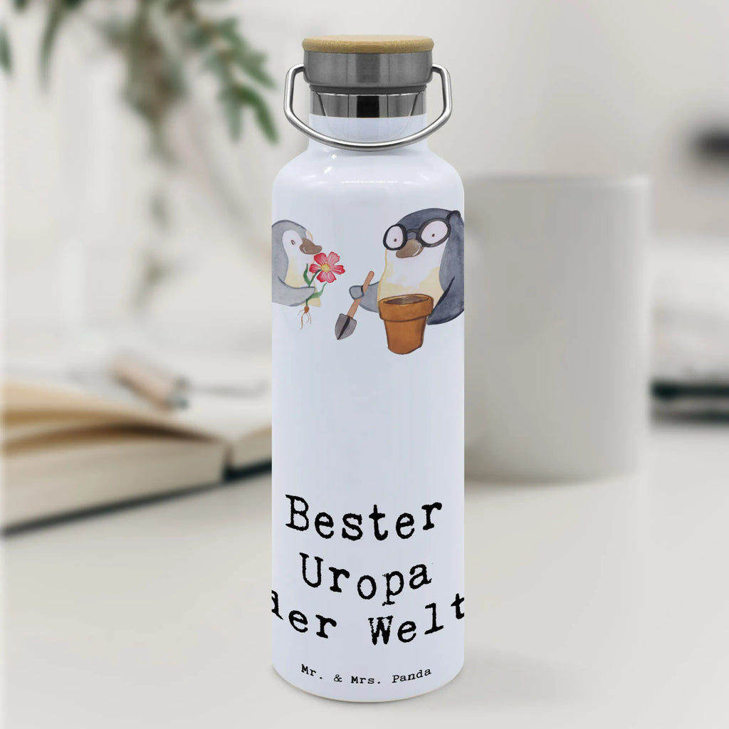 Trinkflasche Pinguin Bester Uropa der Welt Thermosflasche, Isolierflasche, Edelstahl, Trinkflasche, isoliert, Wamrhaltefunktion, Sportflasche, Flasche zum Sport, Sportlerflasche, für, Dankeschön, Geschenk, Schenken, Geburtstag, Geburtstagsgeschenk, Geschenkidee, Danke, Bedanken, Mitbringsel, Freude machen, Geschenktipp, Uropa, Uhropa, Ur Opa, Urgroßeltern, Grossvater, Großvater, Opa, Opi. Großpapa, Großeltern, Enkel, Enkelin, Enkelkind, Kleinigkeit, Oppa, Oppi, Bester, Uropa Mitbringsel