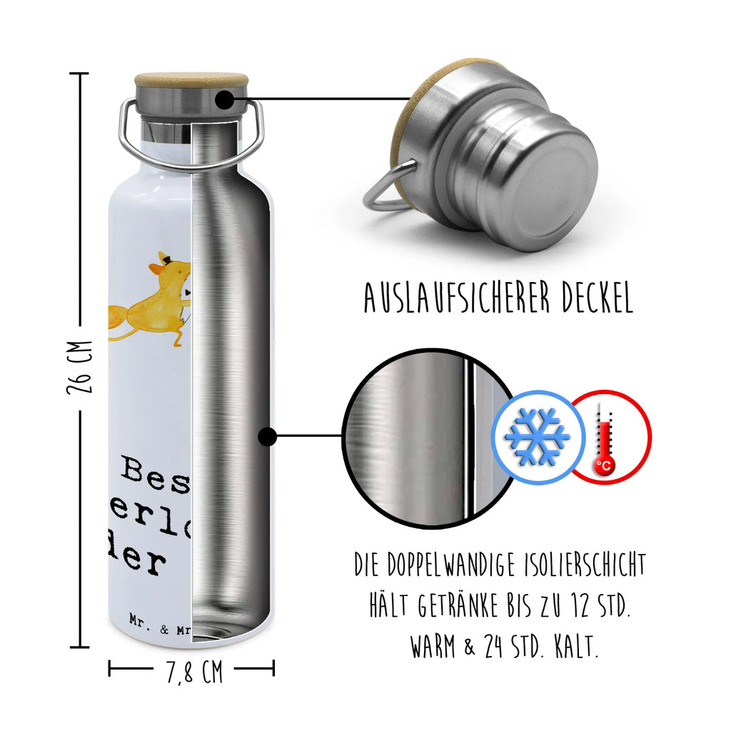 Trinkflasche Fuchs Bester Verlobter der Welt Thermosflasche, Isolierflasche, Edelstahl, Trinkflasche, isoliert, Wamrhaltefunktion, Sportflasche, Flasche zum Sport, Sportlerflasche, für, Dankeschön, Geschenk, Schenken, Geburtstag, Geburtstagsgeschenk, Geschenkidee, Danke, Bedanken, Mitbringsel, Freude machen, Geschenktipp, Verlobter, Verloben, Verlobung, Traummann, Mann, Freund, Ehemann, Zukünftiger, Hochzeit, Ehe