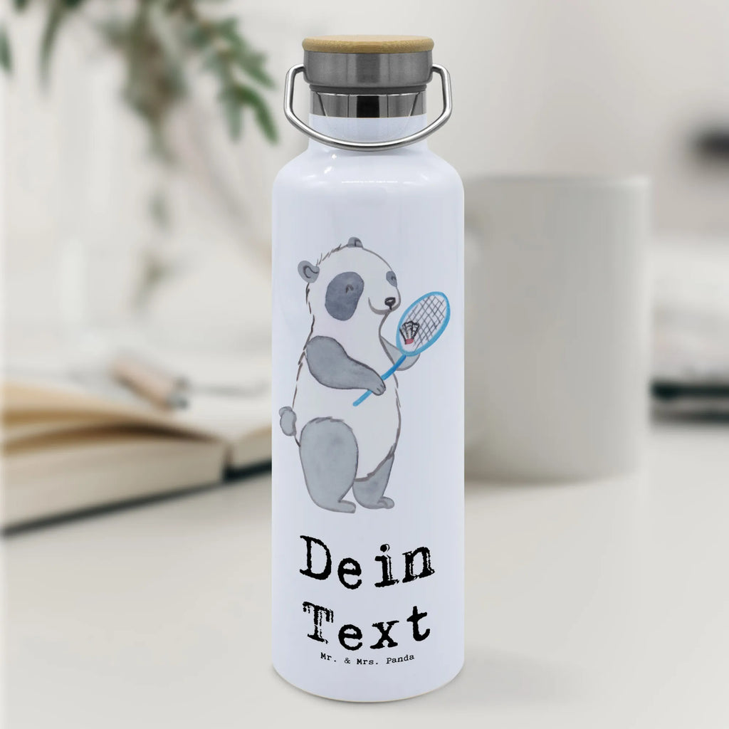 Personalisierte Trinkflasche Panda Badminton Personalisierte Trinkflasche, Trinkflasche mit Namen, Trinkflasche bedrucken, Flasche personalisiert, Trinkflasch mit Aufdruck, Trinkflasche Werbegeschenk, Namensaufdruck Trinkflasche, Sportflasche personalisiert, Trinkflasche Sport, Geschenk, Sport, Sportart, Hobby, Schenken, Danke, Dankeschön, Auszeichnung, Gewinn, Sportler, Badminton, Badminton spielen