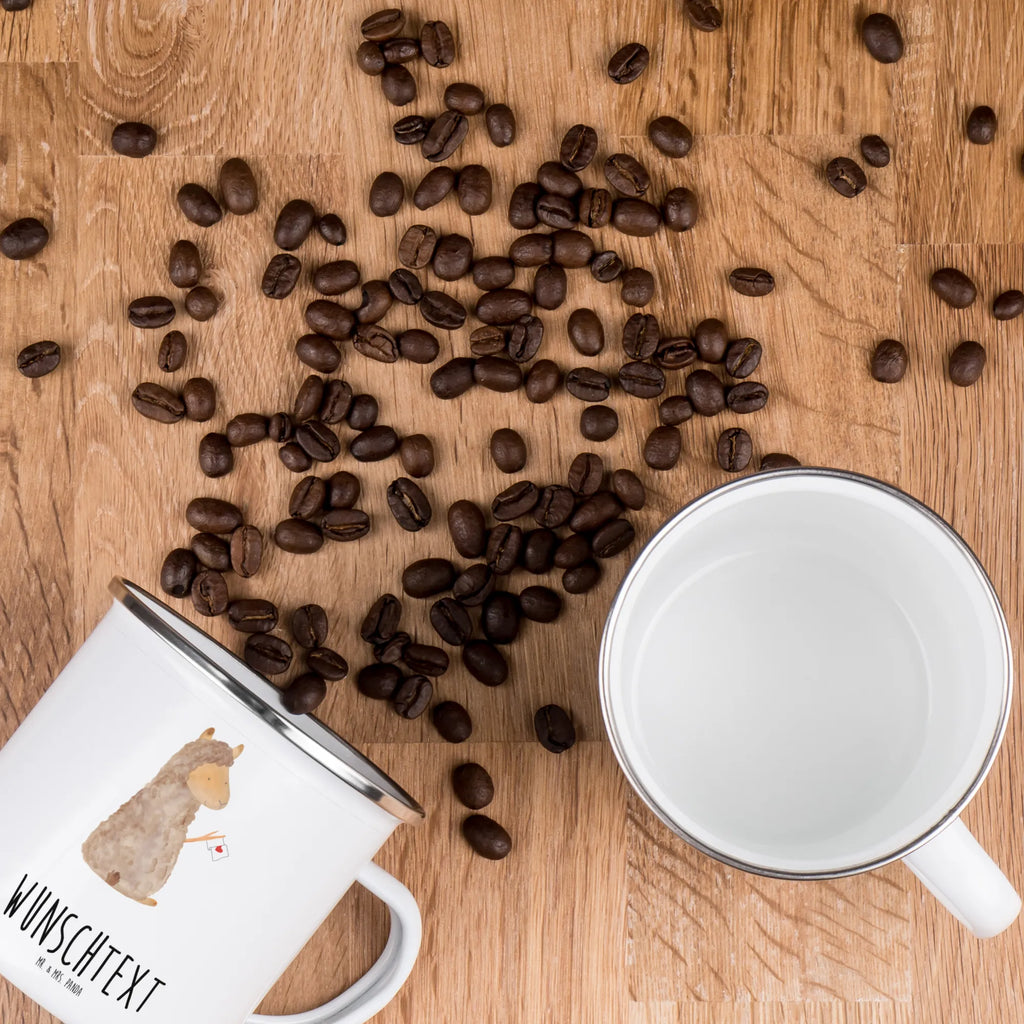 Personalisierte Emaille Tasse Alpaka Fahne Emaille Tasse personalisiert, Emaille Tasse mit Namen, Campingtasse personalisiert, Namenstasse, Campingtasse bedrucken, Campinggeschirr personalsisert, tasse mit namen, personalisierte tassen, personalisierte tasse, tasse selbst gestalten, tasse bedrucken, tassen bedrucken, Alpaka, Lama, Alpakas, Lamas, Liebe