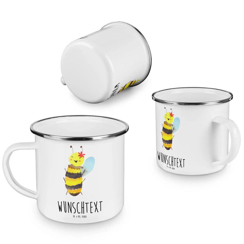 Personalisierte Emaille Tasse Biene Happy Emaille Tasse personalisiert, Emaille Tasse mit Namen, Campingtasse personalisiert, Namenstasse, Campingtasse bedrucken, Campinggeschirr personalsisert, tasse mit namen, personalisierte tassen, personalisierte tasse, tasse selbst gestalten, tasse bedrucken, tassen bedrucken, Biene, Wespe, Hummel