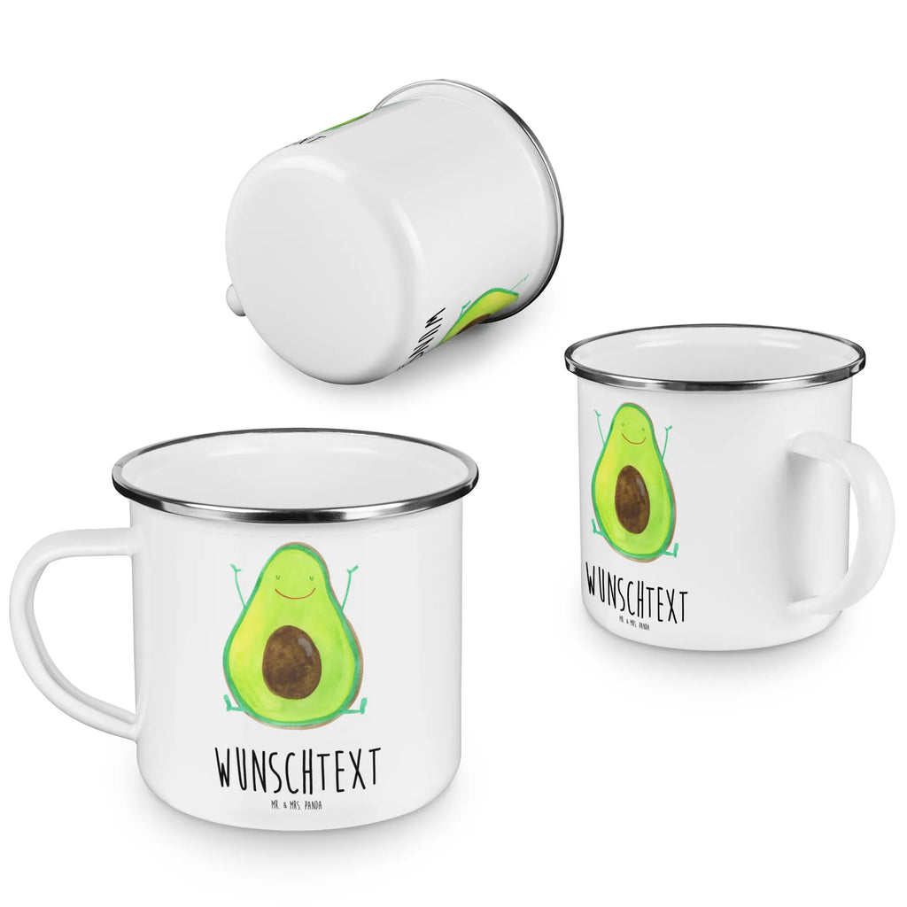 Personalisierte Emaille Tasse Avocado Happy Emaille Tasse personalisiert, Emaille Tasse mit Namen, Campingtasse personalisiert, Namenstasse, Campingtasse bedrucken, Campinggeschirr personalsisert, tasse mit namen, personalisierte tassen, personalisierte tasse, tasse selbst gestalten, tasse bedrucken, tassen bedrucken, Avocado, Veggie, Vegan, Gesund, Chaos