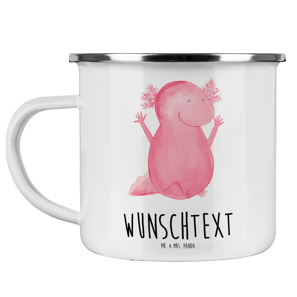 Personalisierte Emaille Tasse Axolotl Hurra Emaille Tasse personalisiert, Emaille Tasse mit Namen, Campingtasse personalisiert, Namenstasse, Campingtasse bedrucken, Campinggeschirr personalsisert, tasse mit namen, personalisierte tassen, personalisierte tasse, tasse selbst gestalten, tasse bedrucken, tassen bedrucken, Axolotl, Molch, Axolot, Schwanzlurch, Lurch, Lurche, fröhlich, Spaß, Freude, Motivation, Zufriedenheit