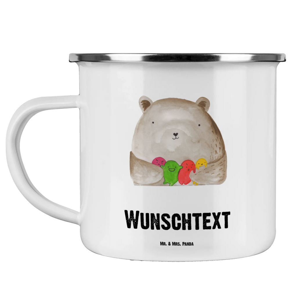 Personalisierte Emaille Tasse Bär Gefühl Emaille Tasse personalisiert, Emaille Tasse mit Namen, Campingtasse personalisiert, Namenstasse, Campingtasse bedrucken, Campinggeschirr personalsisert, tasse mit namen, personalisierte tassen, personalisierte tasse, tasse selbst gestalten, tasse bedrucken, tassen bedrucken, Bär, Teddy, Teddybär, Wahnsinn, Verrückt, Durchgedreht