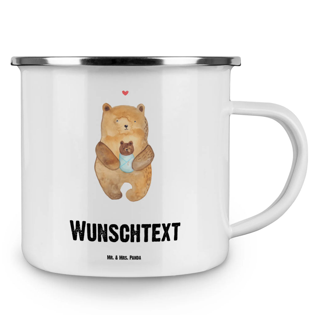 Personalisierte Emaille Tasse Bär mit Baby Emaille Tasse personalisiert, Emaille Tasse mit Namen, Campingtasse personalisiert, Namenstasse, Campingtasse bedrucken, Campinggeschirr personalsisert, tasse mit namen, personalisierte tassen, personalisierte tasse, tasse selbst gestalten, tasse bedrucken, tassen bedrucken, Bär, Teddy, Teddybär, Eltern, Mutter, Baby, Taufe, Geburt, Nichte, Neffe, Enkel, Enkelin, Täufling, Geburtstag, Glückwunsch