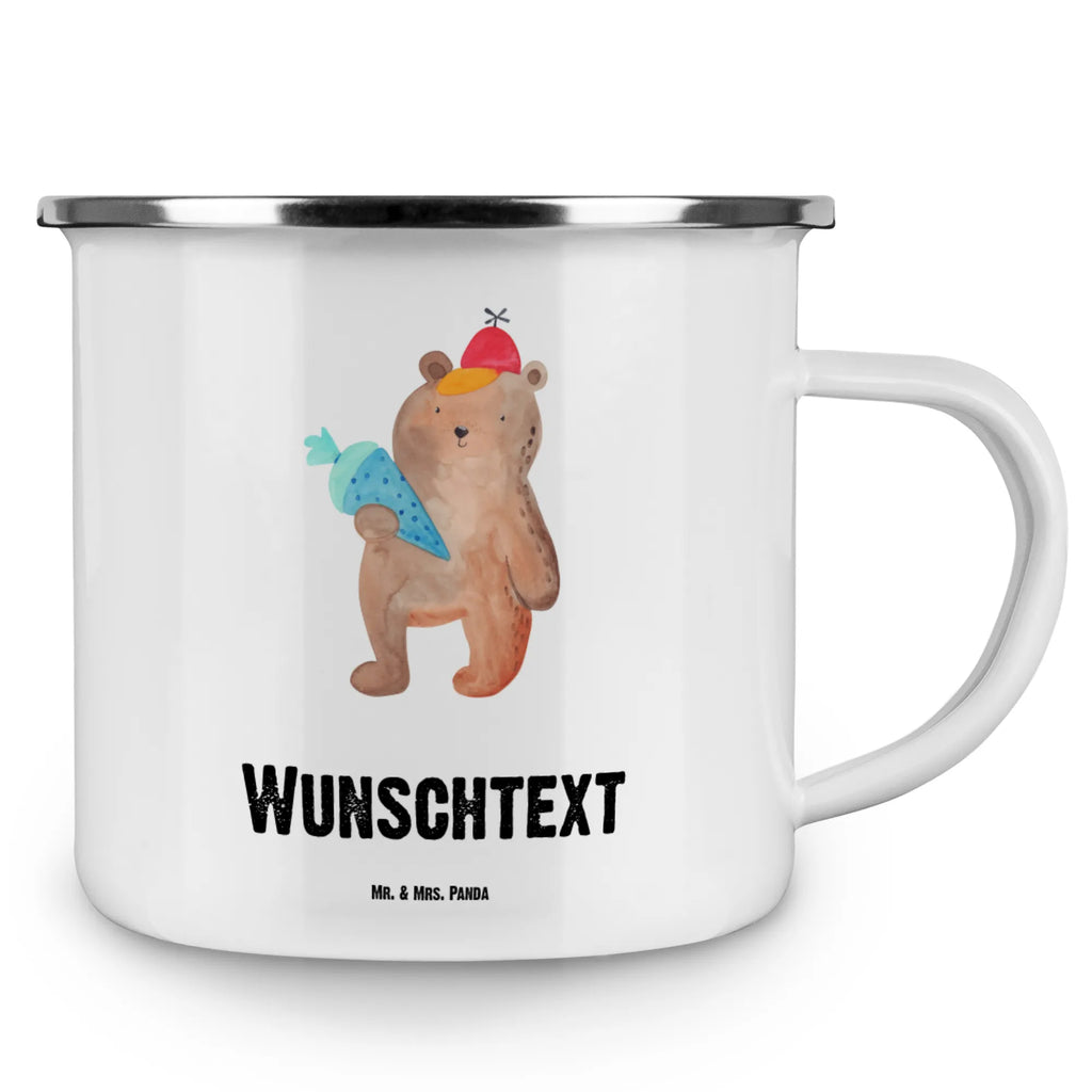 Personalisierte Emaille Tasse Bär mit Schultüte Emaille Tasse personalisiert, Emaille Tasse mit Namen, Campingtasse personalisiert, Namenstasse, Campingtasse bedrucken, Campinggeschirr personalsisert, tasse mit namen, personalisierte tassen, personalisierte tasse, tasse selbst gestalten, tasse bedrucken, tassen bedrucken, Bär, Teddy, Teddybär, Bär Motiv, Schultüte, Erster Schultag Geschenk, Einschulung Geschenk, Schule Geschenk, Grundschule, Schulanfang, Schulbeginn