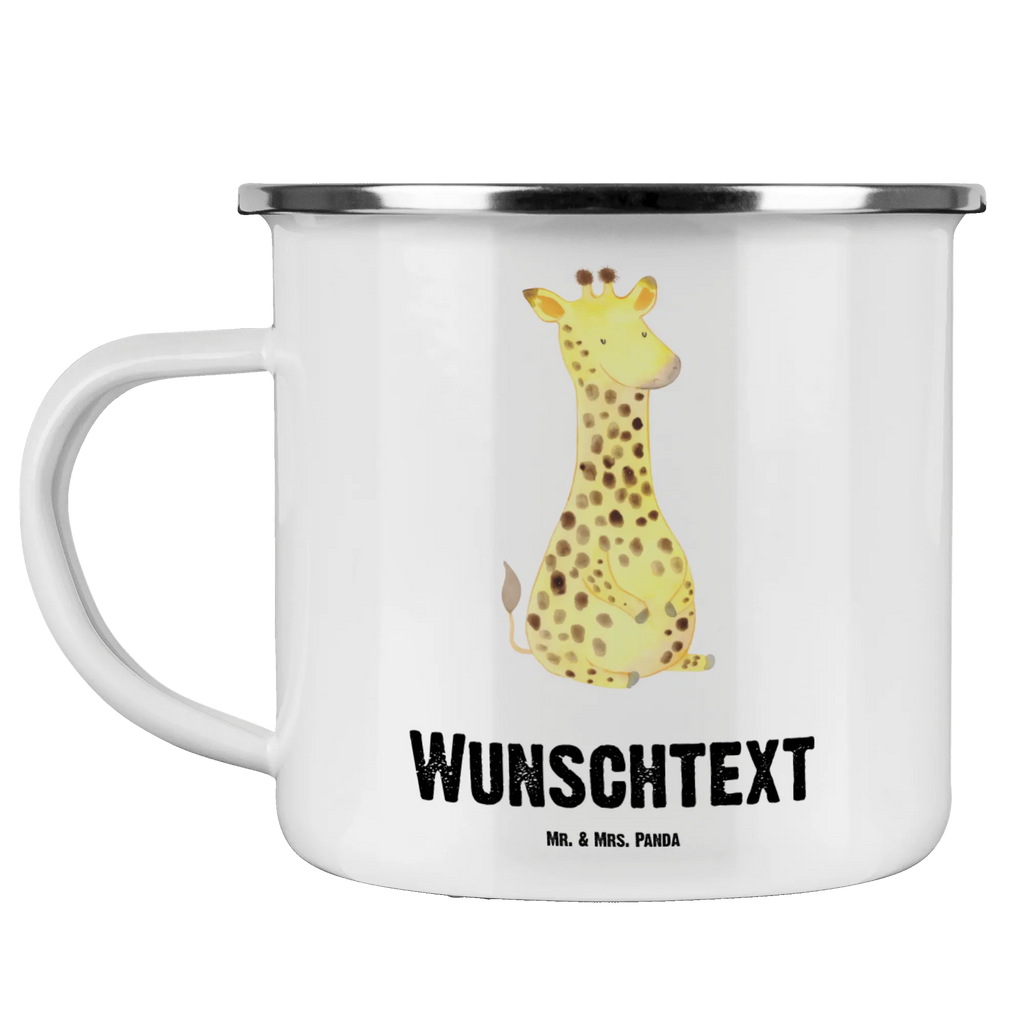 Personalisierte Emaille Tasse Giraffe Zufrieden Emaille Tasse personalisiert, Emaille Tasse mit Namen, Campingtasse personalisiert, Namenstasse, Campingtasse bedrucken, Campinggeschirr personalsisert, tasse mit namen, personalisierte tassen, personalisierte tasse, tasse selbst gestalten, tasse bedrucken, tassen bedrucken, Afrika, Wildtiere, Giraffe, Zufrieden, Glück, Abenteuer