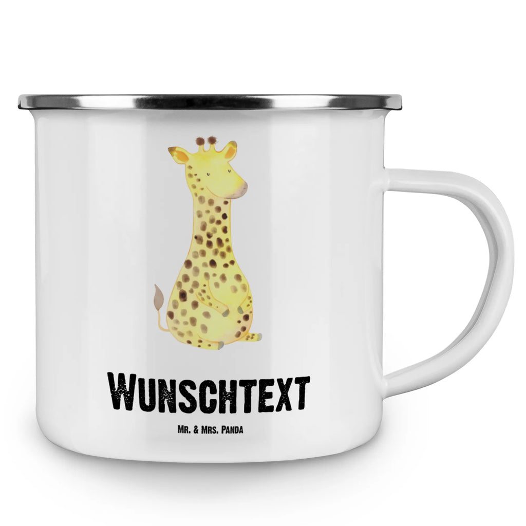 Personalisierte Emaille Tasse Giraffe Zufrieden Emaille Tasse personalisiert, Emaille Tasse mit Namen, Campingtasse personalisiert, Namenstasse, Campingtasse bedrucken, Campinggeschirr personalsisert, tasse mit namen, personalisierte tassen, personalisierte tasse, tasse selbst gestalten, tasse bedrucken, tassen bedrucken, Afrika, Wildtiere, Giraffe, Zufrieden, Glück, Abenteuer