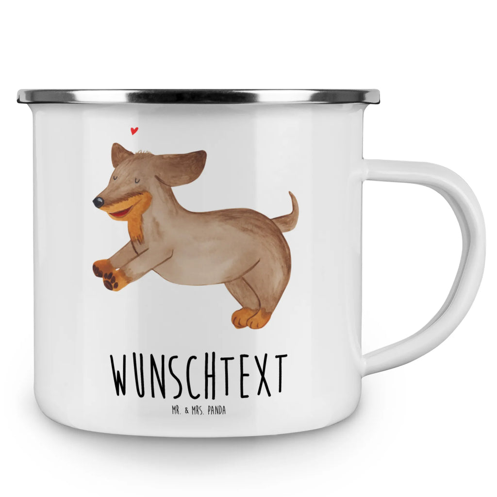 Personalisierte Emaille Tasse Hund Dackel fröhlich Emaille Tasse personalisiert, Emaille Tasse mit Namen, Campingtasse personalisiert, Namenstasse, Campingtasse bedrucken, Campinggeschirr personalsisert, tasse mit namen, personalisierte tassen, personalisierte tasse, tasse selbst gestalten, tasse bedrucken, tassen bedrucken, Hund, Hundemotiv, Haustier, Hunderasse, Tierliebhaber, Hundebesitzer, Sprüche, Hunde, Dackel, Dachshund, happy dog