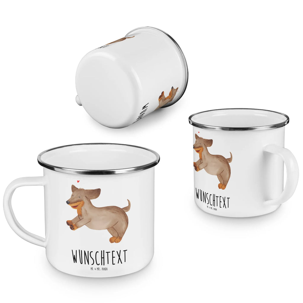 Personalisierte Emaille Tasse Hund Dackel fröhlich Emaille Tasse personalisiert, Emaille Tasse mit Namen, Campingtasse personalisiert, Namenstasse, Campingtasse bedrucken, Campinggeschirr personalsisert, tasse mit namen, personalisierte tassen, personalisierte tasse, tasse selbst gestalten, tasse bedrucken, tassen bedrucken, Hund, Hundemotiv, Haustier, Hunderasse, Tierliebhaber, Hundebesitzer, Sprüche, Hunde, Dackel, Dachshund, happy dog