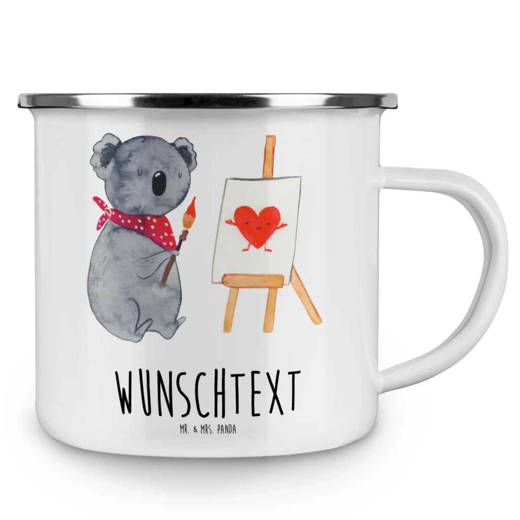 Personalisierte Emaille Tasse Koala Künstler Emaille Tasse personalisiert, Emaille Tasse mit Namen, Campingtasse personalisiert, Namenstasse, Campingtasse bedrucken, Campinggeschirr personalsisert, tasse mit namen, personalisierte tassen, personalisierte tasse, tasse selbst gestalten, tasse bedrucken, tassen bedrucken, Koala, Koalabär, Liebe, Liebensbeweis, Liebesgeschenk, Gefühle, Künstler, zeichnen