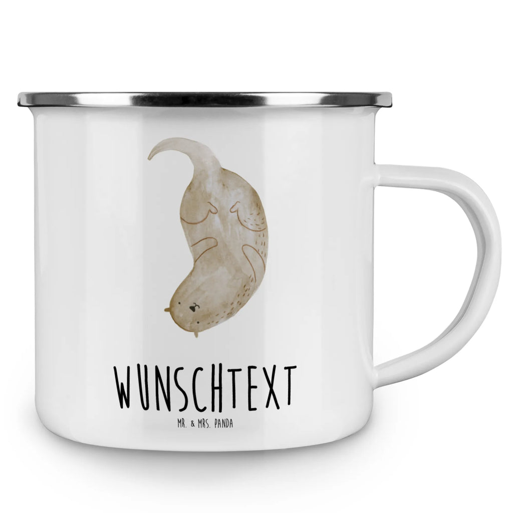 Personalisierte Emaille Tasse Otter kopfüber Emaille Tasse personalisiert, Emaille Tasse mit Namen, Campingtasse personalisiert, Namenstasse, Campingtasse bedrucken, Campinggeschirr personalsisert, tasse mit namen, personalisierte tassen, personalisierte tasse, tasse selbst gestalten, tasse bedrucken, tassen bedrucken, Otter, Fischotter, Seeotter, Otter Seeotter See Otter