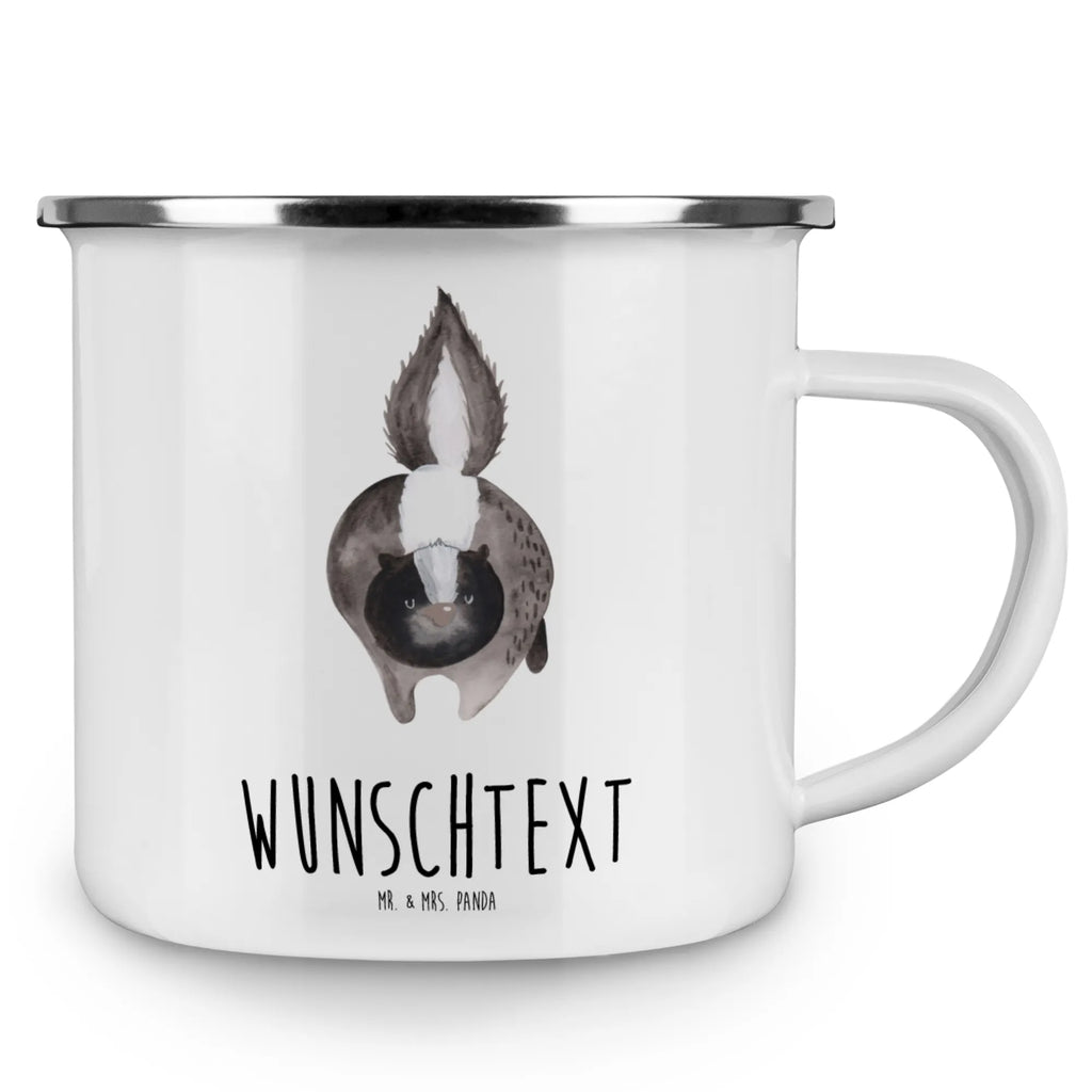 Personalisierte Emaille Tasse Stinktier Angriff Emaille Tasse personalisiert, Emaille Tasse mit Namen, Campingtasse personalisiert, Namenstasse, Campingtasse bedrucken, Campinggeschirr personalsisert, tasse mit namen, personalisierte tassen, personalisierte tasse, tasse selbst gestalten, tasse bedrucken, tassen bedrucken, Stinktier, Skunk, Wildtier, Raubtier, Stinker, Stinki, wütend, Drohung