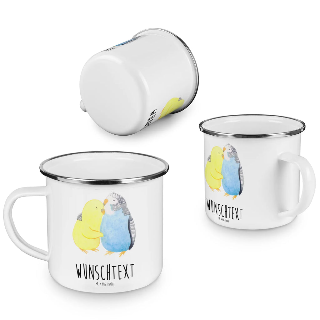 Personalisierte Emaille Tasse Wellensittich Liebe Emaille Tasse personalisiert, Emaille Tasse mit Namen, Campingtasse personalisiert, Namenstasse, Campingtasse bedrucken, Campinggeschirr personalsisert, tasse mit namen, personalisierte tassen, personalisierte tasse, tasse selbst gestalten, tasse bedrucken, tassen bedrucken, Liebe, Partner, Freund, Freundin, Ehemann, Ehefrau, Heiraten, Verlobung, Heiratsantrag, Liebesgeschenk, Jahrestag, Hocheitstag, Vögel, Wellensittich, Nähe, Kuscheln, Vertrauen