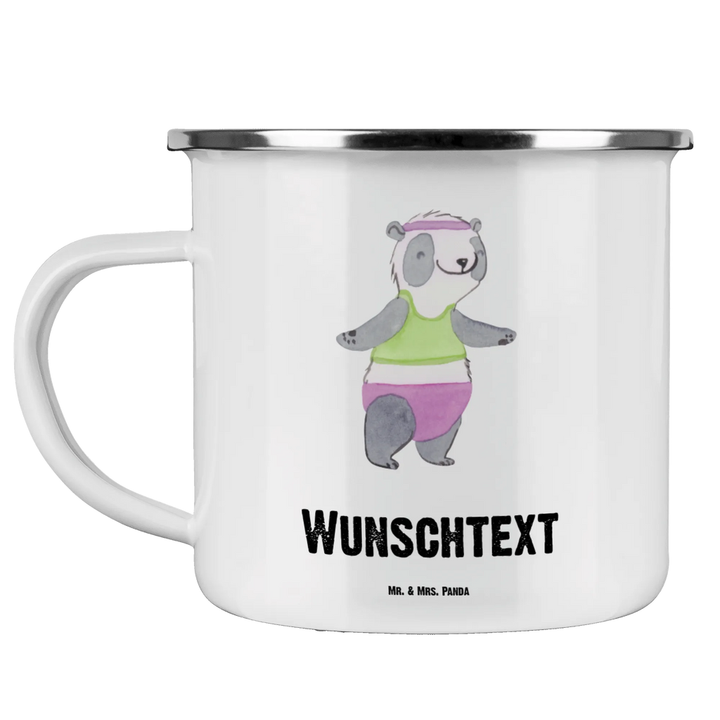 Personalisierte Emaille Tasse Panda Aerobic Emaille Tasse personalisiert, Emaille Tasse mit Namen, Campingtasse personalisiert, Namenstasse, Campingtasse bedrucken, Campinggeschirr personalsisert, tasse mit namen, personalisierte tassen, personalisierte tasse, tasse selbst gestalten, tasse bedrucken, tassen bedrucken, Geschenk, Sport, Sportart, Hobby, Schenken, Danke, Dankeschön, Auszeichnung, Gewinn, Sportler, Aerobic, Aerobic Fitness, Fitnessstudio