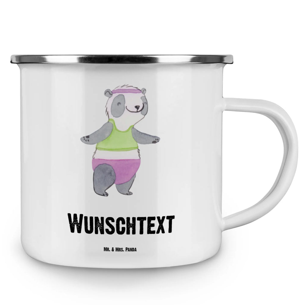 Personalisierte Emaille Tasse Panda Aerobic Emaille Tasse personalisiert, Emaille Tasse mit Namen, Campingtasse personalisiert, Namenstasse, Campingtasse bedrucken, Campinggeschirr personalsisert, tasse mit namen, personalisierte tassen, personalisierte tasse, tasse selbst gestalten, tasse bedrucken, tassen bedrucken, Geschenk, Sport, Sportart, Hobby, Schenken, Danke, Dankeschön, Auszeichnung, Gewinn, Sportler, Aerobic, Aerobic Fitness, Fitnessstudio