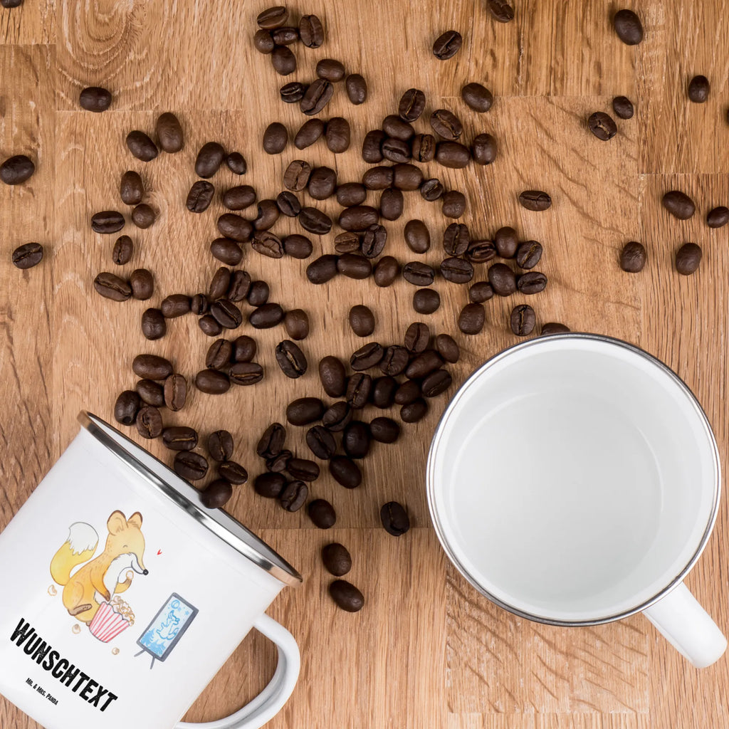 Personalisierte Emaille Tasse Fuchs Filme gucken Emaille Tasse personalisiert, Emaille Tasse mit Namen, Campingtasse personalisiert, Namenstasse, Campingtasse bedrucken, Campinggeschirr personalsisert, tasse mit namen, personalisierte tassen, personalisierte tasse, tasse selbst gestalten, tasse bedrucken, tassen bedrucken, Geschenk, Sport, Sportart, Hobby, Schenken, Danke, Dankeschön, Auszeichnung, Gewinn, Sportler, Filmabend, Filme gucken, TV, Fernsehen, Kino