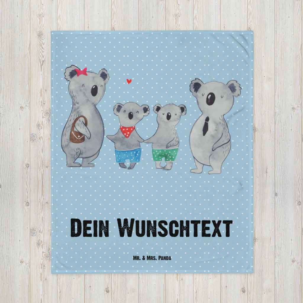 Baby blanket with name Koala family with two kids Babdyecke personalisiert, Babydecke mit Namen, Babydecke bedrucken, Babygeschenk personalisiet, Babygeschenk mit Namen, Krabbeldecke mit Namen, Krabbeldecke personalisiert, Familie, Vatertag, Muttertag, Bruder, Schwester, Mama, Papa, Oma, Opa, Koala, Koalabär, beste Familie, Familienzeit, Familienleben, Koalafamilie, Lieblingsfamilie