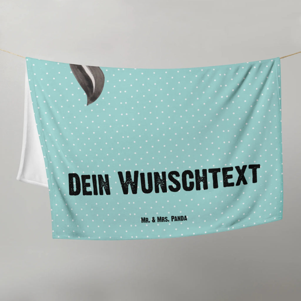 Baby blanket with name skunk ball Babdyecke personalisiert, Babydecke mit Namen, Babydecke bedrucken, Babygeschenk personalisiet, Babygeschenk mit Namen, Krabbeldecke mit Namen, Krabbeldecke personalisiert, Stinktier, Skunk, Wildtier, Raubtier, Stinker, Stinki, verspielt, Weisheit