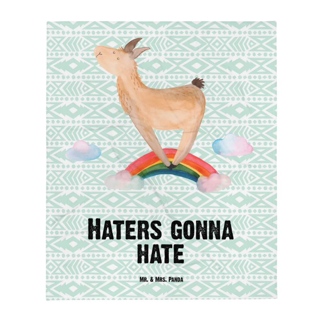 Babydecke Lama Regenbogen Babydecke, Babygeschenk, Geschenk Geburt, Babyecke Kuscheldecke, Krabbeldecke, Lama, Alpaka, Lamas, Regenbogen, Haters gonna hate, Haters, Selbstständig, Außenseiter, Schule, Abi, Hobby, Wolkenland, Freiheit