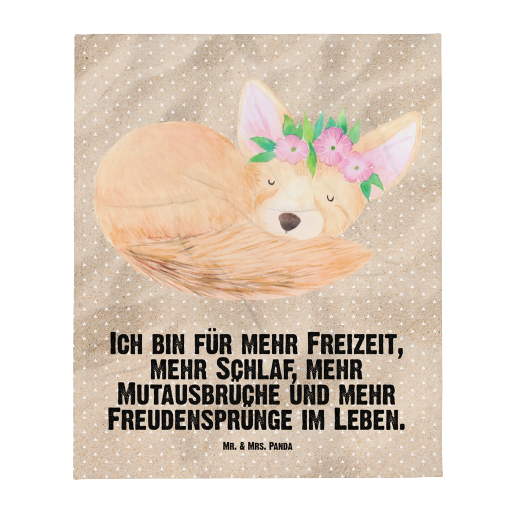 Babydecke Wüstenfuchs Blumen Babydecke, Babygeschenk, Geschenk Geburt, Babyecke Kuscheldecke, Krabbeldecke, Afrika, Wildtiere, Wüste, Wüstenfuchs, Blumen, Blumenkranz, Glücklich