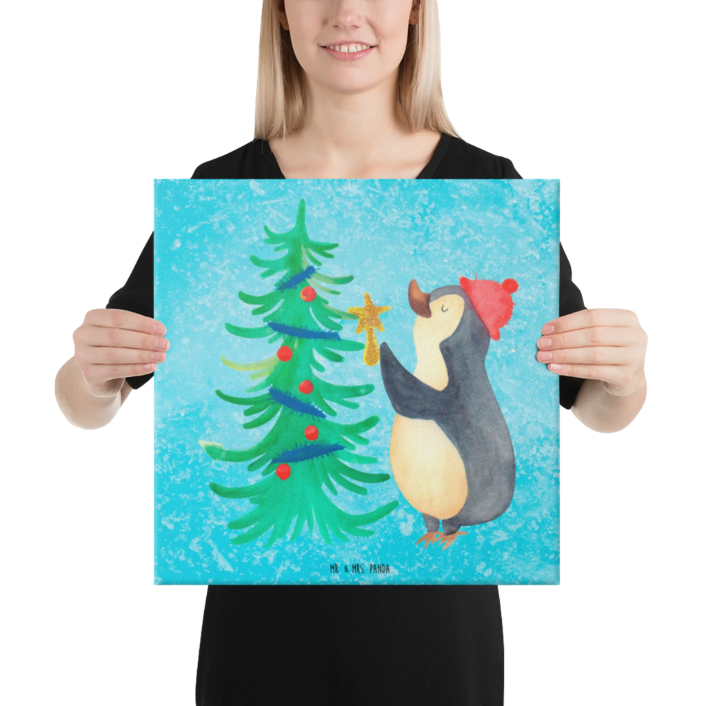 Leinwand Bild Pinguin Weihnachtsbaum Leinwand, Bild, Kunstdruck, Wanddeko, Dekoration, Winter, Weihnachten, Weihnachtsdeko, Nikolaus, Advent, Heiligabend, Wintermotiv, Pinguin