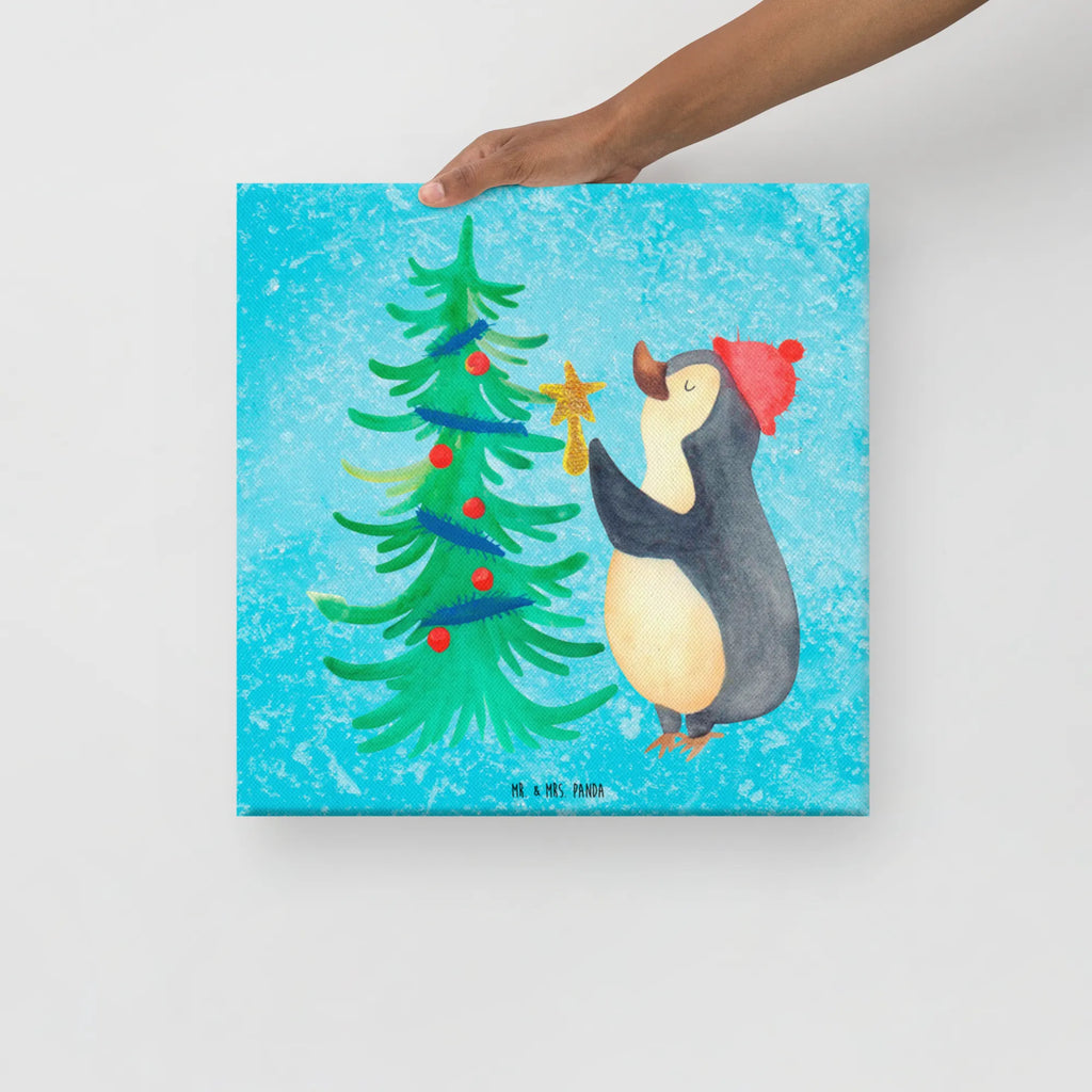 Leinwand Bild Pinguin Weihnachtsbaum Leinwand, Bild, Kunstdruck, Wanddeko, Dekoration, Winter, Weihnachten, Weihnachtsdeko, Nikolaus, Advent, Heiligabend, Wintermotiv, Pinguin