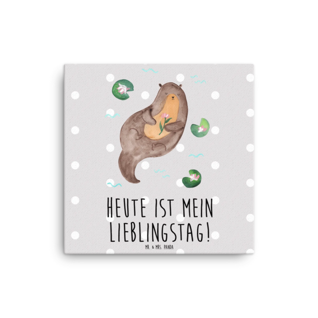 Leinwand Bild Otter Seerose Leinwand, Bild, Kunstdruck, Wanddeko, Dekoration, Otter, Fischotter, Seeotter, Otter Seeotter See Otter