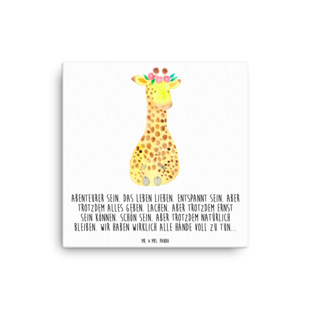 Leinwand Bild Giraffe Blumenkranz Leinwand, Bild, Kunstdruck, Wanddeko, Dekoration, Afrika, Wildtiere, Giraffe, Blumenkranz, Abenteurer, Selbstliebe, Freundin