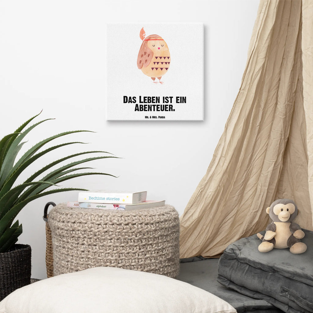 Leinwand Bild Eule Federschmuck Leinwand, Bild, Kunstdruck, Wanddeko, Dekoration, Eule, Eule Deko, Owl, Das Leben ist ein Abenteuer, Reisespruch, Federschmuck