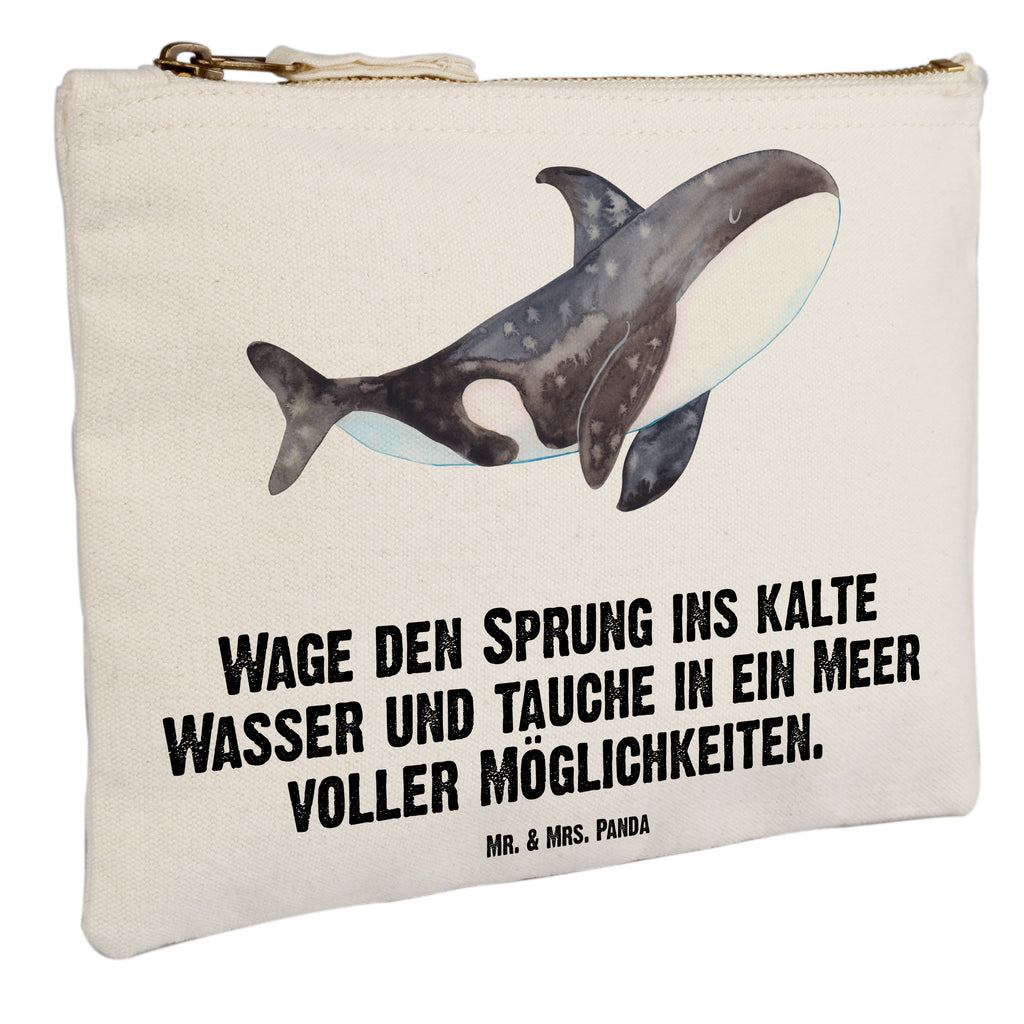 Schminktasche Orca Schminktasche, Kosmetiktasche, Kosmetikbeutel, Stiftemäppchen, Etui, Federmappe, Makeup, XXL, Schminketui, Kosmetiketui, Schlamperetui, Meerestiere, Meer, Urlaub, Orca, Orcas, Killerwal, Wal, Möglichkeiten, Büro, Arbeit, Motivation, Selbstliebe, Neustart, Startup