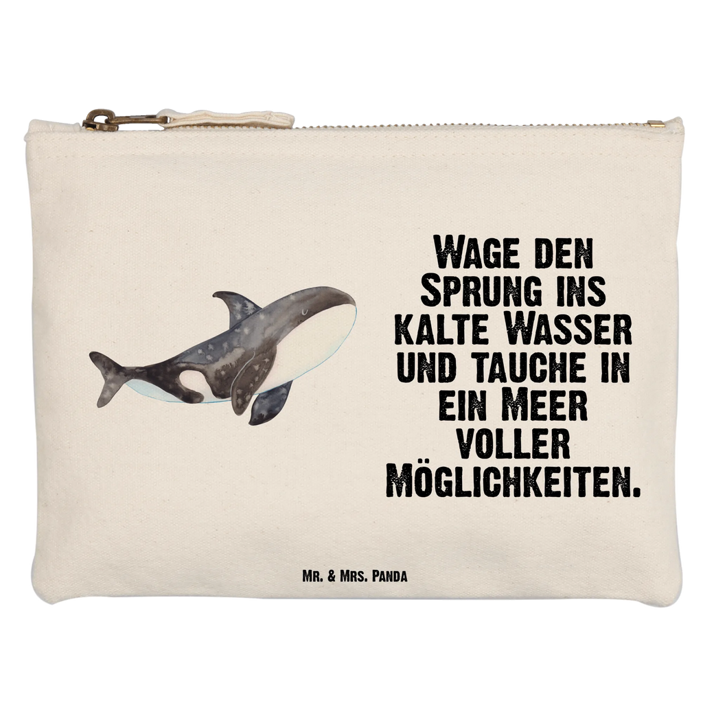 Schminktasche Orca Schminktasche, Kosmetiktasche, Kosmetikbeutel, Stiftemäppchen, Etui, Federmappe, Makeup, XXL, Schminketui, Kosmetiketui, Schlamperetui, Meerestiere, Meer, Urlaub, Orca, Orcas, Killerwal, Wal, Möglichkeiten, Büro, Arbeit, Motivation, Selbstliebe, Neustart, Startup